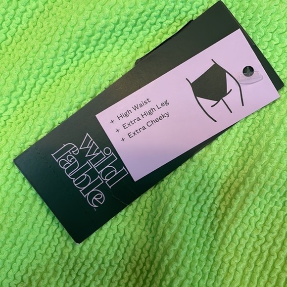 NWT V-Front High Waist Extra High Leg Cheeky Bikini Bottom - Bright Green - Picture 8 of 12